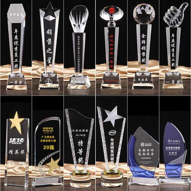 Creative Crystal trophy medal custom metal crafts thumb resin trophy ກອງປະຊຸມປະຈໍາປີລາງວັນລາງວັນຂາຍສົ່ງ