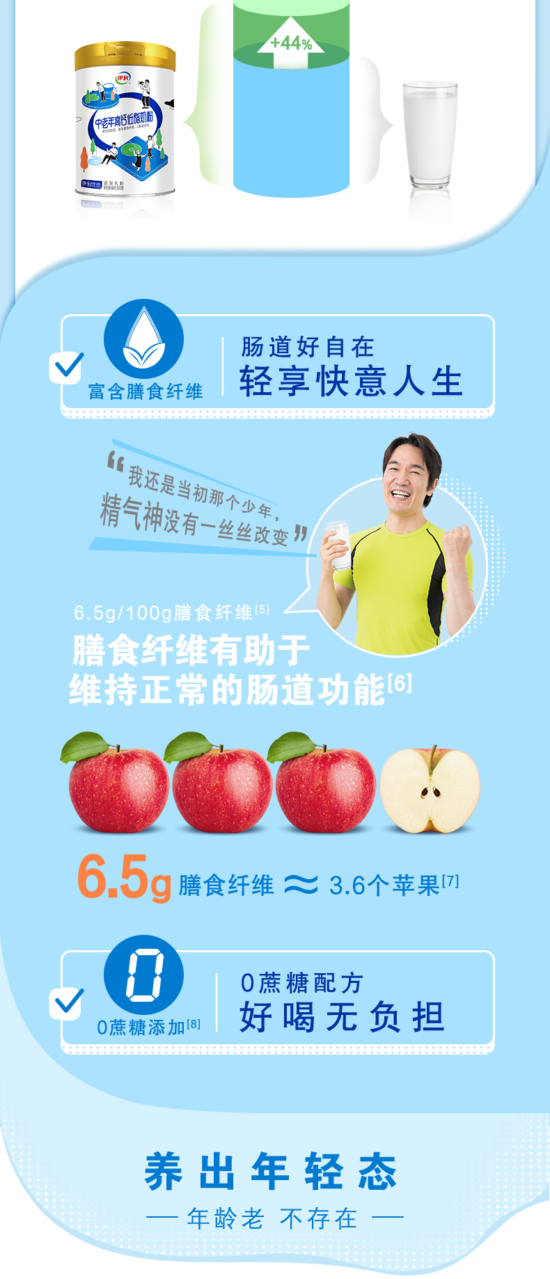 伊利 中老年 低脂高钙营养奶粉 850g*2罐 图4