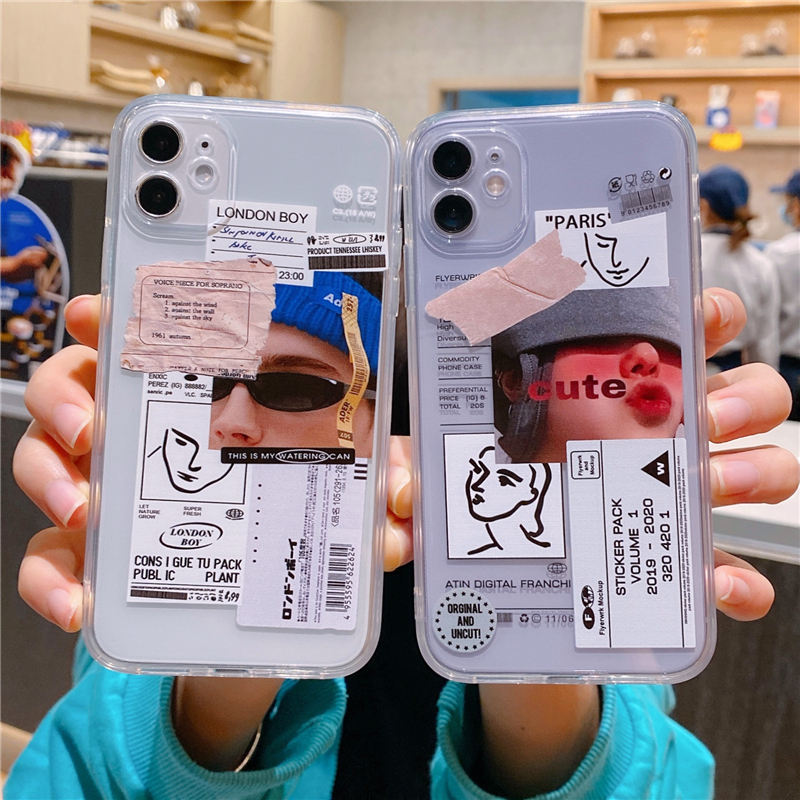 European and American ins Trendy Brand Personalized Illustration Phone Case Suitable for Apple 17/16/15/14/13/11/12Pro/Max Iphonex/Xr Anti-Drop Soft Case 7/8P Transparent Silicone Protective Cover for Couples European and American ins Trendy Brand Personalized Illustration Phone Case Suitable for Apple 17/16/15/14/13/11/12Pro/Max Iphonex/Xr Anti-Drop Soft Case 7/8P Transparent Silicone Protective Cover for Couples