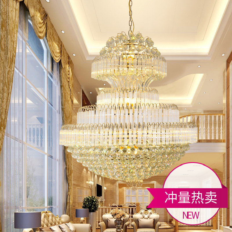 European luxury crystal chandelier villa duplex building Living room chandelier hotel lobby hall chandelier lamp lamp