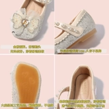 Обувь для принцессы, мягкие розовые туфли с бантиком, мягкая подошва