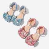 Сандалии, летние туфли, синяя обувь для девочек, наряд маленькой принцессы