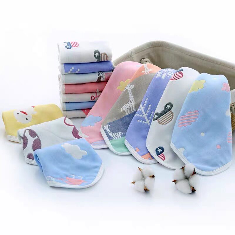 Baby saliva towel pure cotton gauze towel children baby face wash small square towel newborn super soft article handkerchief bath