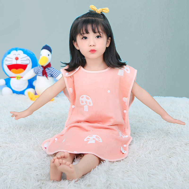Baby sleeping bag spring and autumn anti-kick quilt baby air-conditioning gauze spring and autumn four seasons universal children's breathable apron type
