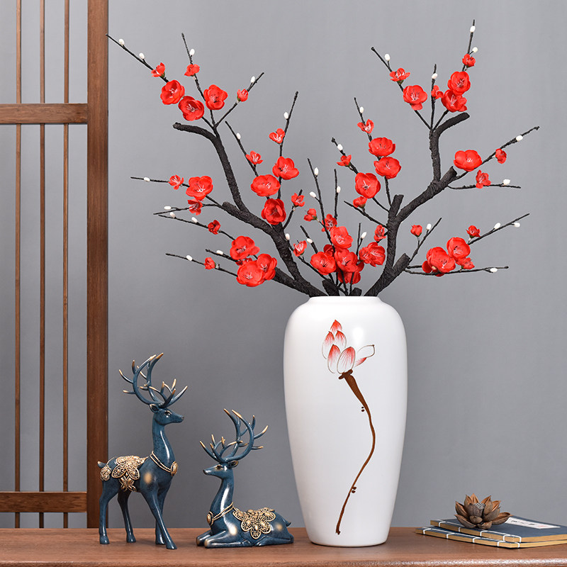 Jingdezhen lotus flower large number vase suit Chinese style Zen flower arrangement living room Xuanguan decorations home ceramic pendulum decoration