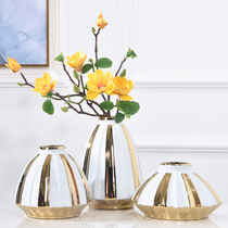 Living room flower arrangement ornaments Light luxury hydroponic small vase TV cabinet Dining table Home flowers dried flowers ceramic decorations