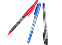 Morning light double headphone pen black mark hook line quick dry waterproof pen oily non-drop color express large head pen