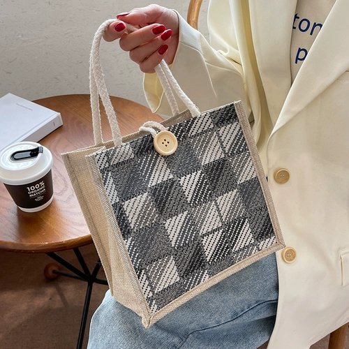 Льняная сумка, ланч-бокс, высококачественная банка для хранения, модная японская сумка через плечо, сумка для еды