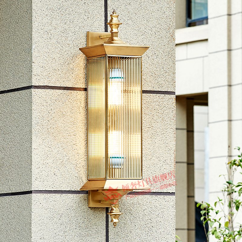 Copper lamp outdoor waterproof wall lamp home villa garden outdoor super bright exterior wall lamp balcony led garden gate lamp