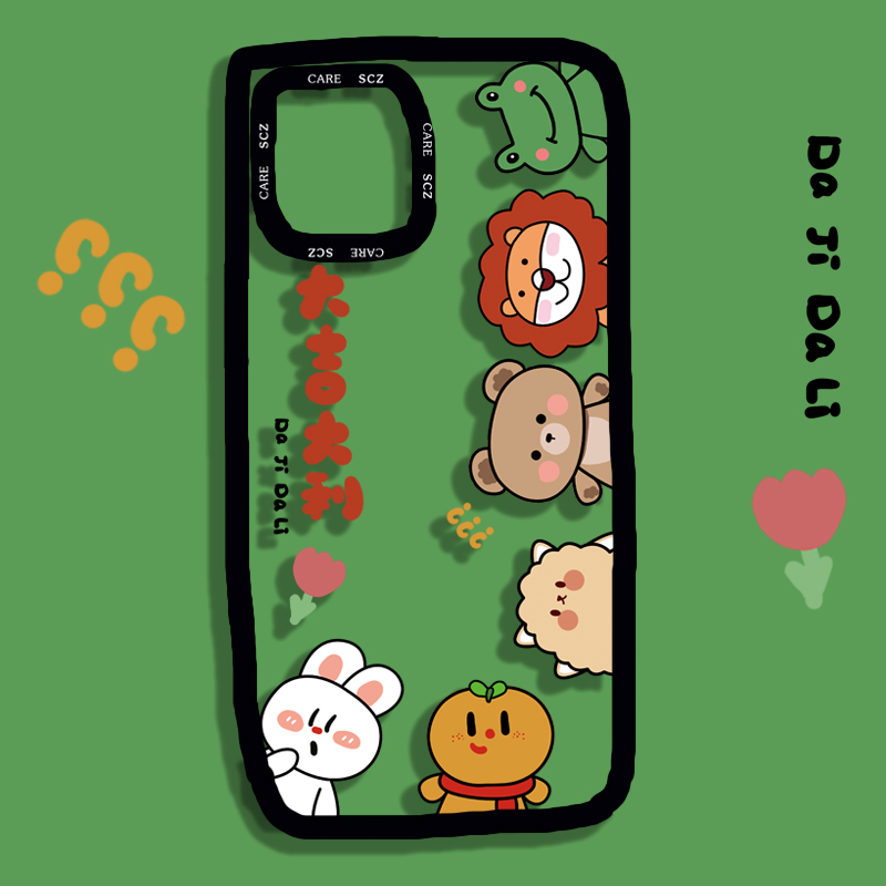 Suitable for Apple 13 new iPhone12promax Huawei mate40pro without crashes shell transparent 11 phone protection shell 7p cute rabbit macroporous xr small crowd 8pl