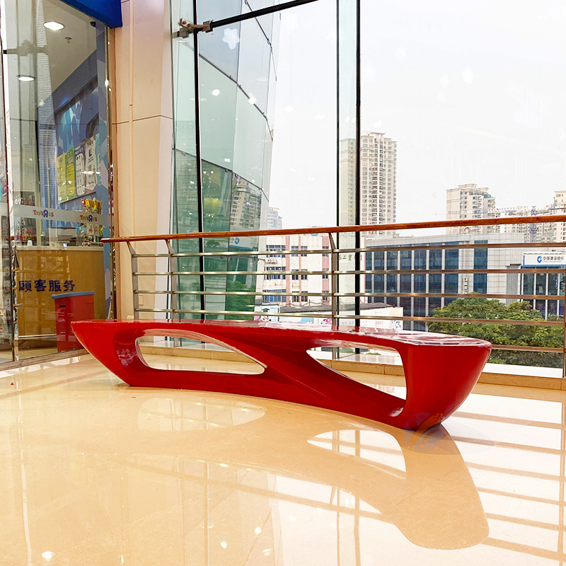 Glass Fiber Casual Seat Mall Public Rest Area Strip Bench Creative Personality Moon Build Art Chair
