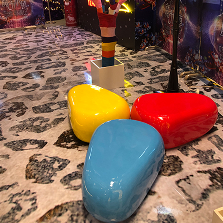 Glass Fiber Seat Mall Public Rest Area Creative Stool Combination Kindergarten Children Cobblestone Cartoon Bench