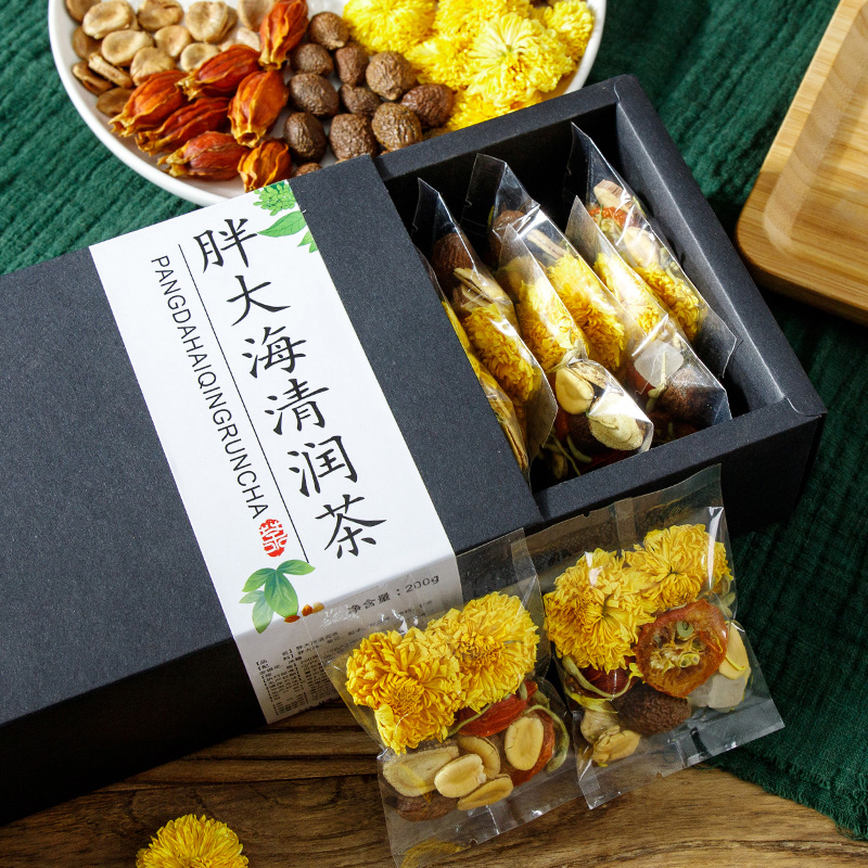 Fat sea mangosteen chrysanthemum tea throat tea non-pharyngitis chronic throat tea herbal tea moisturizing lung tea health tea