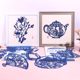 Chinese style blue and white porcelain paper-cutting material wrapping pattern special professional rice paper children's handmade flowers and plants window flowers art paper-cutting handmade paper-cutting pattern material