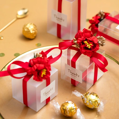婚礼纪 Hiuttan Box Wedding Candy Box Transparent Ins, Wind Sugar Box, свадебная свадьба прозрачная подарочная коробка, конфеты