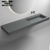 Bathroom hanging basin minimalist grey artificial stone toilet washing table basin one-piece in the basin washbasin customised