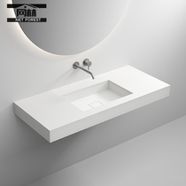 Minimalist white matt artificial stone integrated hanging wall type washbasin washbasin toilet washbasin customised
