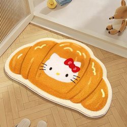 Cute Katie Imitation Cashmere Bathroom Absorbent Floor Mat, Toilet Absorbent Non-Slip Door Carpet Foot Mat