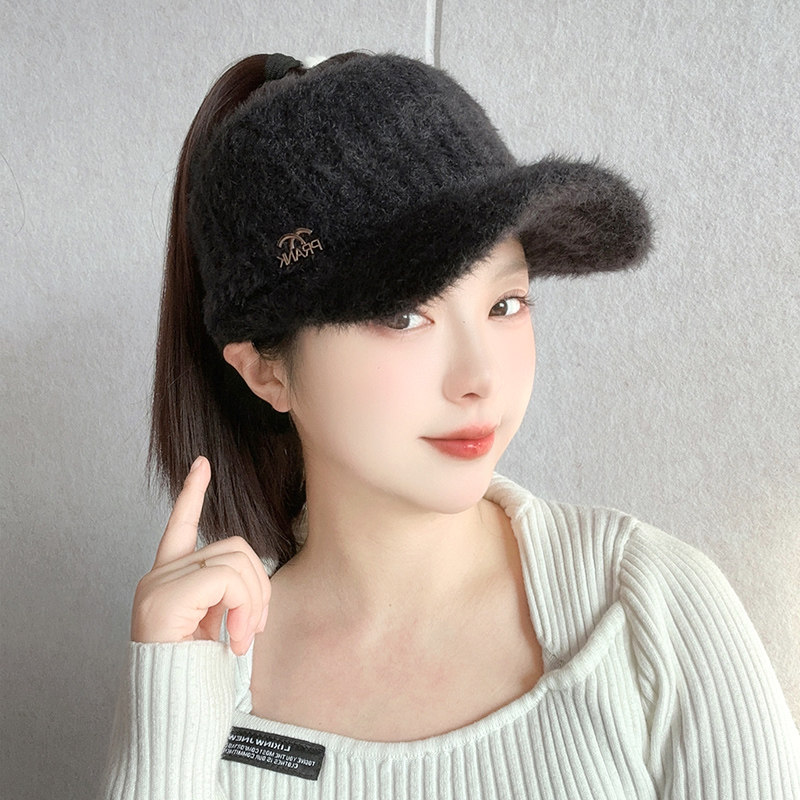 Wig Hat All-female Autumn Winter Warm Plus Suede Air Top Emulation Hair Wig Cap Fashion Straight Horsetail Full Headgear-Taobao
