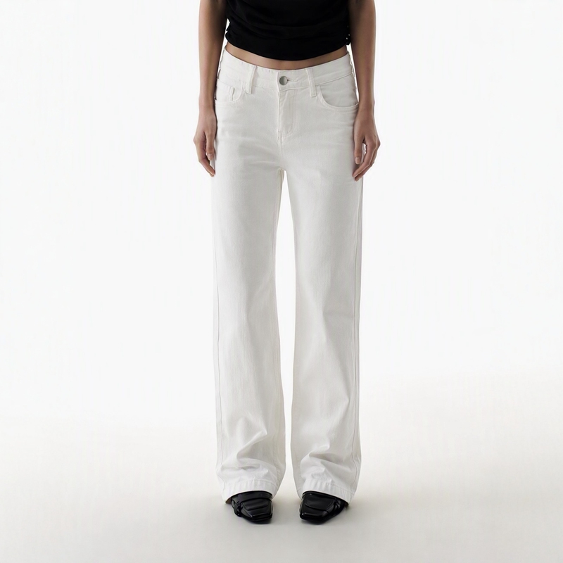 My Faerie|Three-Proof Fabric White Jeans! Wrinkle-Resistant, Soft and Stretchy~ Mid-Waist Elastic White Jeans for Petite Women My Faerie|Three-Proof Fabric White Jeans! Wrinkle-Resistant, Soft and Stretchy~ Mid-Waist Elastic White Jeans for Petite Women