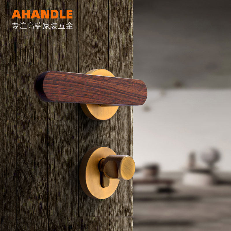 New Chinese door lock room bedroom door handle wooden door handle split magnetic suction lock lock lock