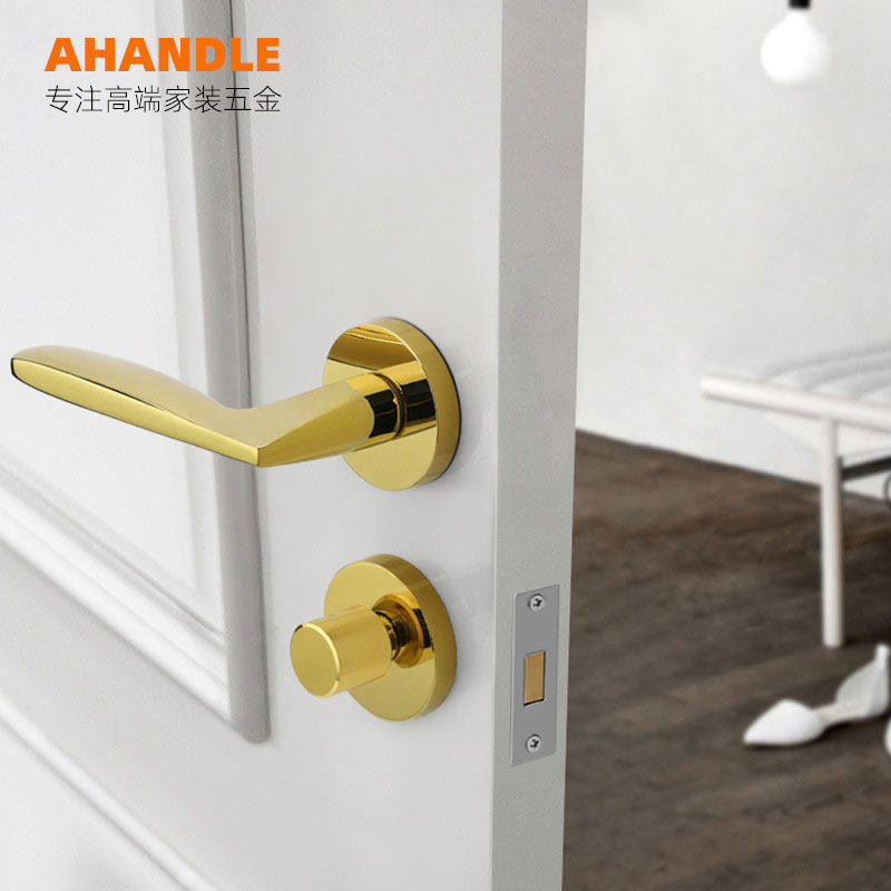 Wooden Door Handle Pvd Invisible Door Lock Single Sided Lock Concealed Door Lock Hide Bedroom Door Lock Background Wall Door Lock Hide Lock