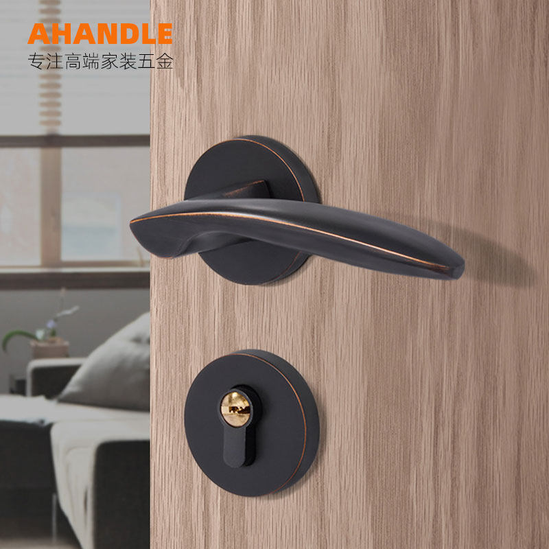 Bedroom door handle Nordic door lock Indoor door handle Home mute magnetic door lock wood door lock American lock
