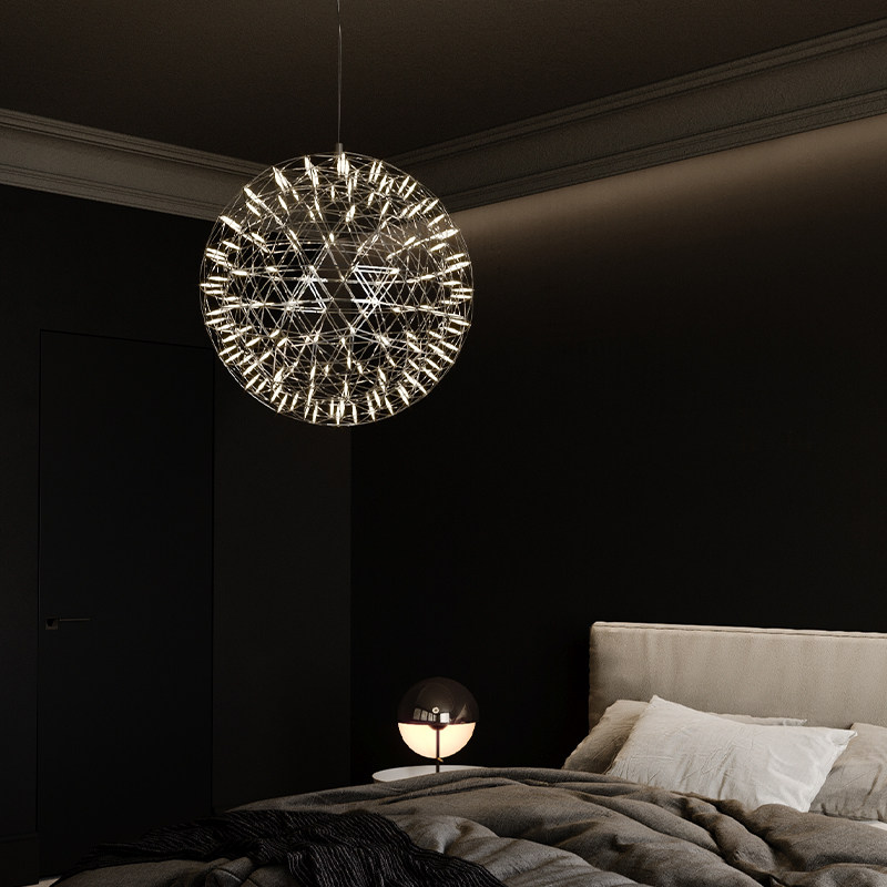 Nordic simple modern bedroom chandelier creative design living room lamp designer villa hotel large flat dining table lamp