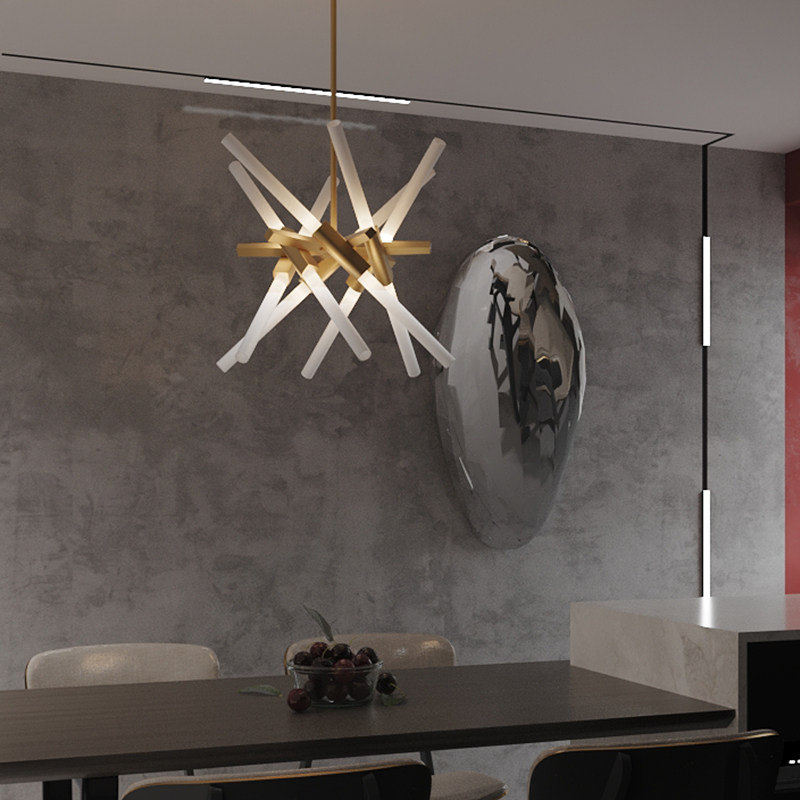 Nordic Simple Postmodern Bedroom Bar Table Lightroom Designer Creative Aluminum Alloy Art Channel Channel