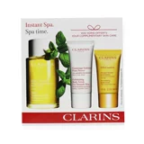 Clarins, лечебный комплект для всего тела, скраб для тела, маска для лица, 100 мл, 30 мл, 15 мл