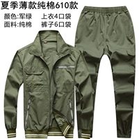 Зеленый тонкий хлопковый комплект, штаны