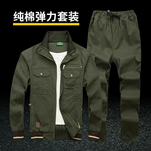 Осенний хлопковый эластичный износостойкий камуфляжный комбинезон, увеличенная толщина, защита от ожогов, делается под заказ