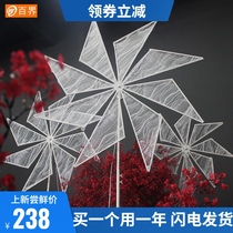 Hundred World Wedding Wrought Iron Rotating Windmill Ornaments Wedding Stage Ttai Road Citation Window Outdoor Scene Decoration Props