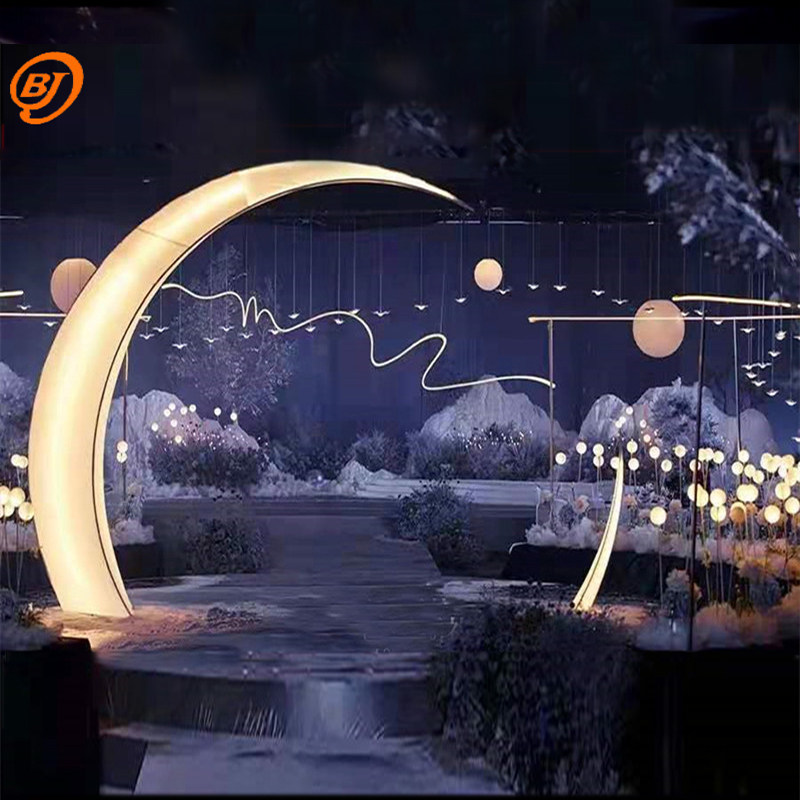100 Worlds Wedding Celebration Iron Art Props Shining Moon Starry Sky Wedding Stage Ttai Arch field placement Decorative Pendulum-Taobao