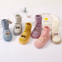 Floor Socks Children Pure Cotton Spring Autumn Baby Shoes Socks Soft Bottom Children Socks Shoes Indoor Non-slip Baby Learning Step Socks Jacket