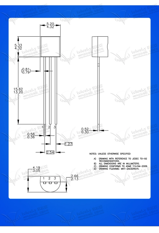 [TELESKY] Transistor 2N3904 gói TO-92 Transistor nội tuyến (50 chiếc)