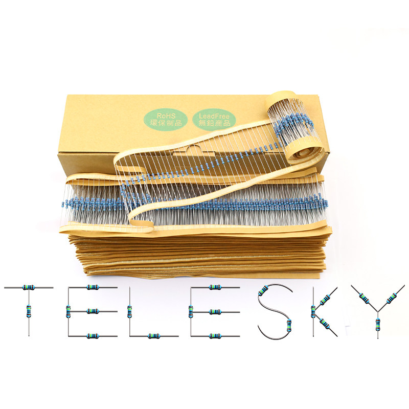 Metal Film Resistor Five-Color Ring Resistor 1% 1m 1/4W 0.25W 1 Box (5000 Pieces Per Box)