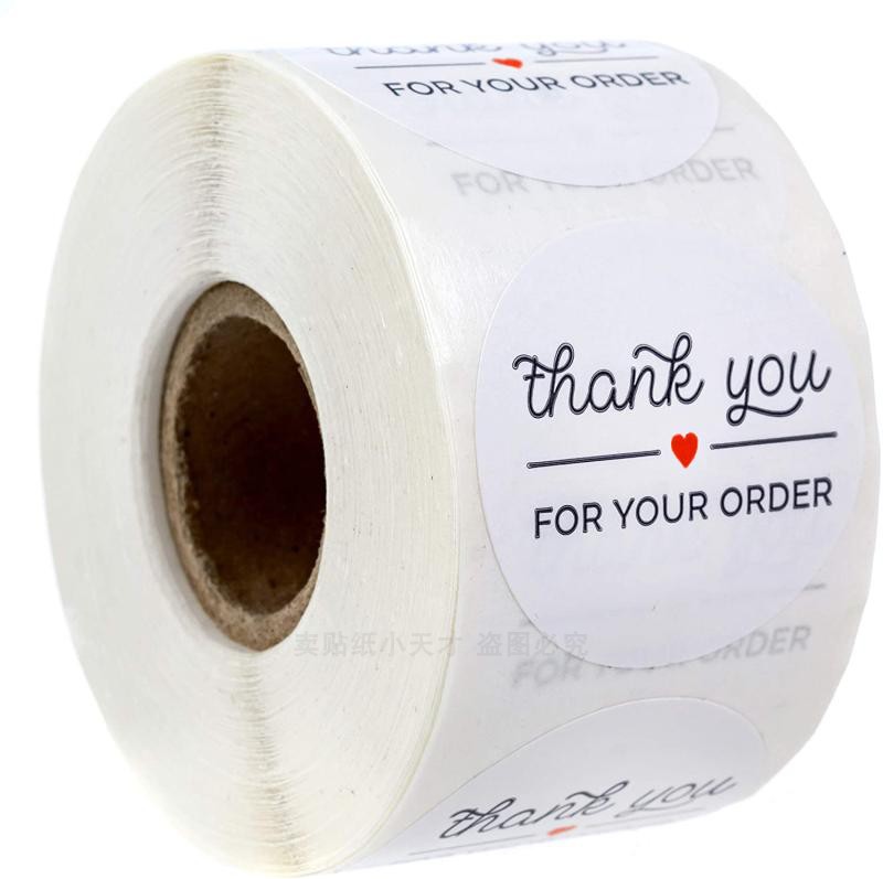 500 sheets roll thank you for your order sticker sticker white round label gift delivery packaging bag seal