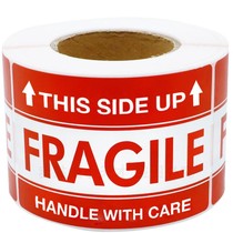 500 rolls Handle fragile items carefully stickers self-adhesive labels logistics transportation express carton sealing stickers