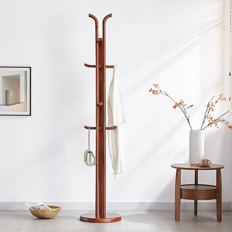 New Chinese style hanger all solid wood hanger floor bedroom coat rack modern minimalist living room creative hanger