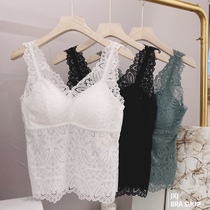 LadyBoya long lace vest thin section with chest pad to prevent light loss without steel ring comfortable underwear