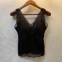 Lace bottoming vest with thin sexy bottoming shirt with chest pad beautiful back and suspenders integrated bra no-wear underwear