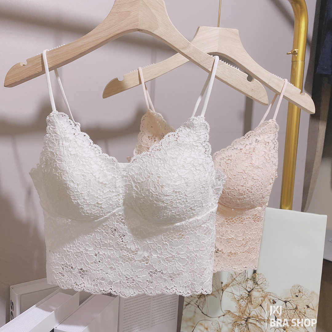 Summer lap harness lace lace mesh red vest woman small chest underwear thin out of the bottom wearing with chest cushion and sexy back