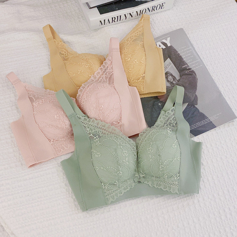 Adjustable small breast underwear AB cup push-up support No steel ring sexy lace bra comfortable and breathable