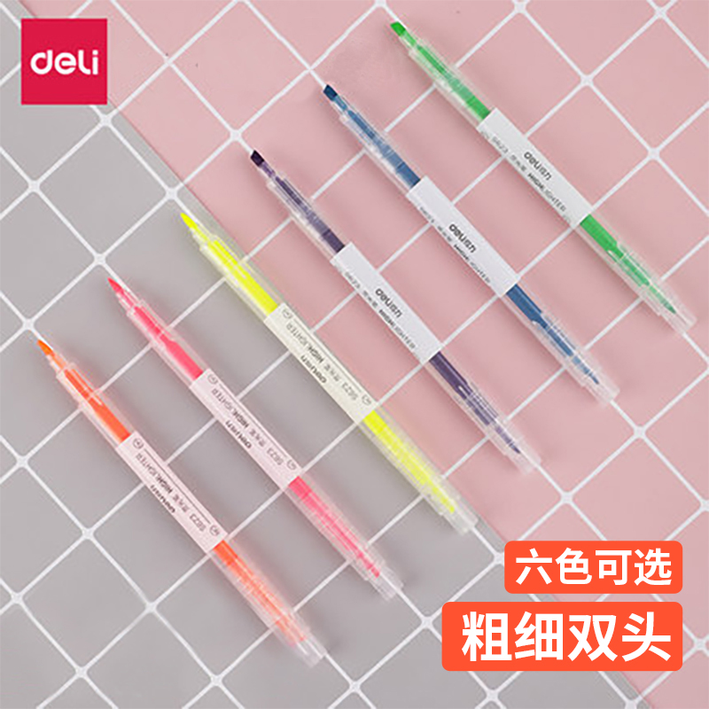 Able Stationery Double Head Fluorescent Pen Mark Pen Students With Candy Color Mark Color Pen Atom Pen Single Book Writing Tool S623 getting better and better