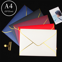 5 No. 9 pearlescent A4 large envelope letter paper hot stamping custom logo literary envelope invitation document Photo bag