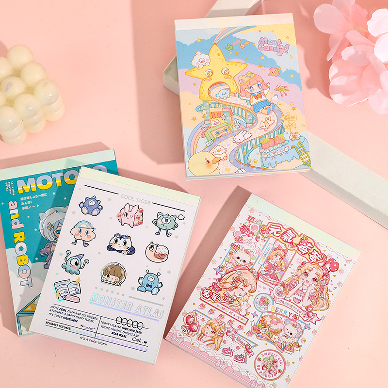 Paper language paper language cute cartoon photo paper color page flip notepad plastic cover portable convenience book