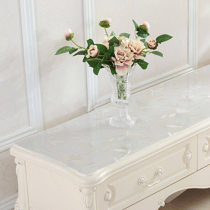 pvc soft glass water crystal board waterproof discharge oil and burn-free TV cabinet rectangular tea table waterproof table cloth table cushion