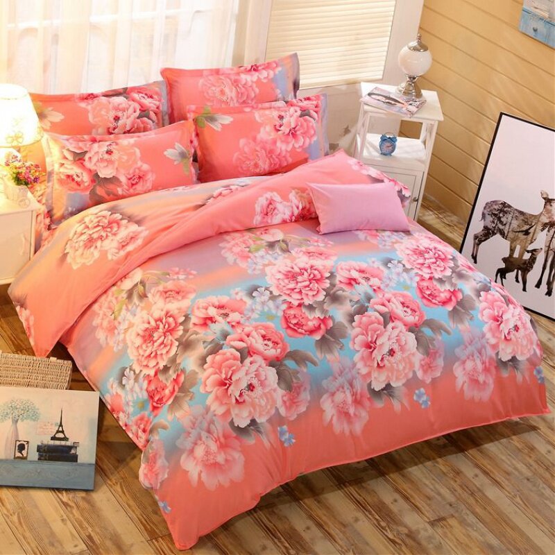 Thickened mill wool four pieces of cover 1 51 8m2 Miwedding bed Upper supply Single double quilt cover student Dormitory Three sets