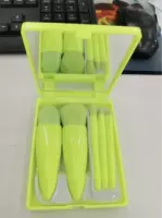 Пять кистей для макияжа с зеркалом (флуоресцентно-зеленый)